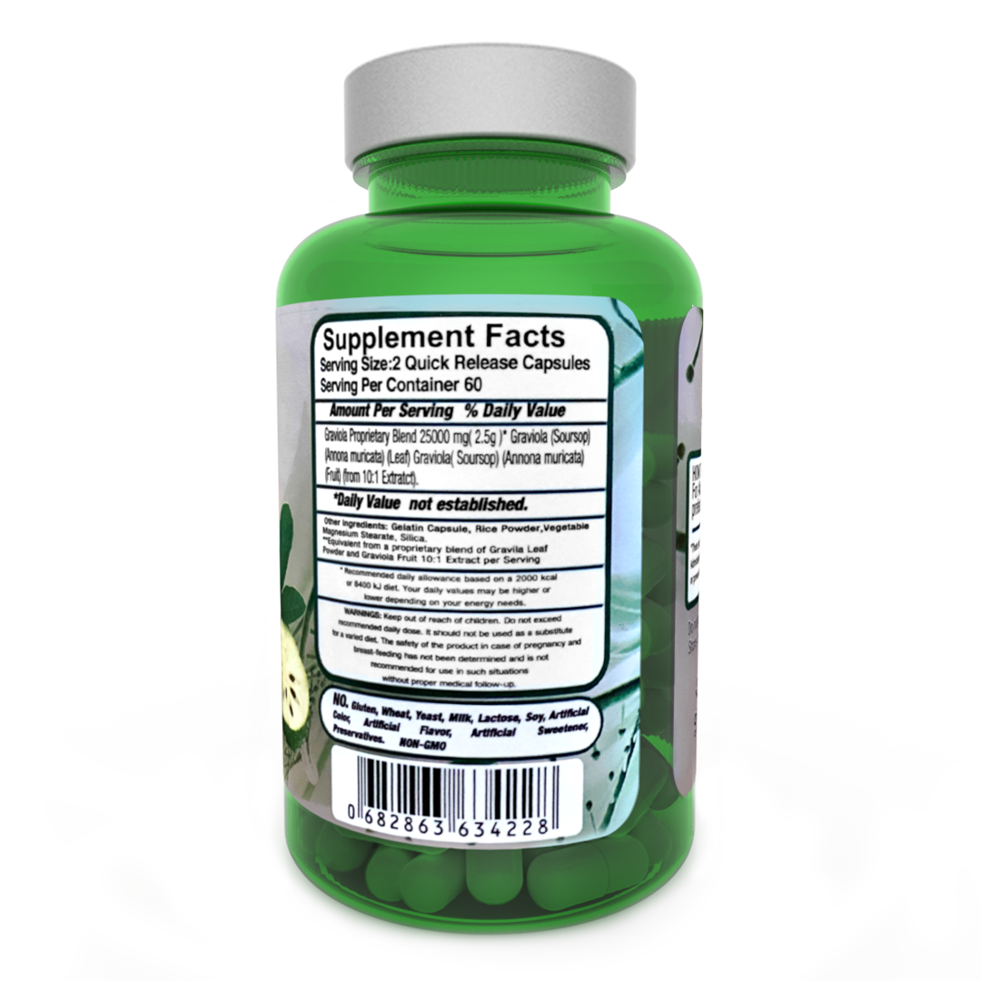 Soursop - Annona Muricata/SourSop - 2500mg - 60 CPS